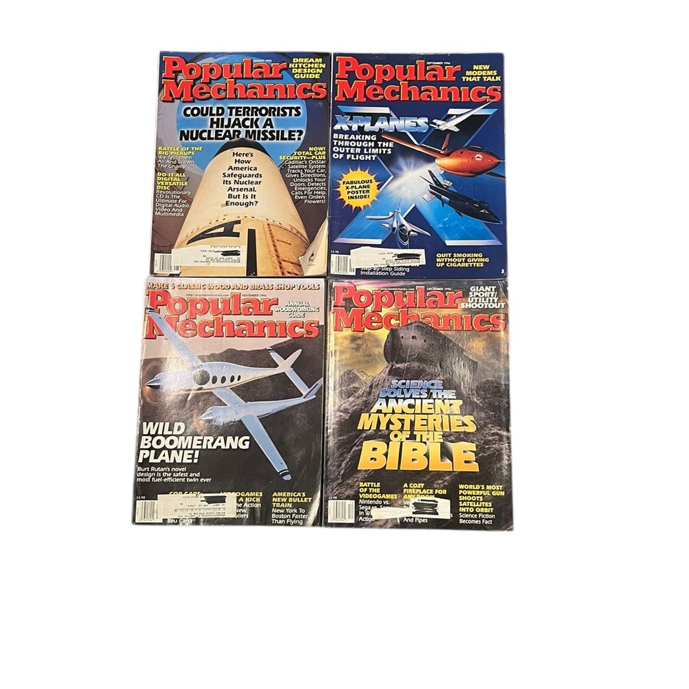 VTG Popular Mechanics Magazine 1996 Lot of 4 Missle Aircraft Automotive